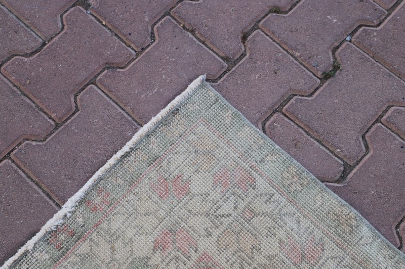 Medallion Beige Accent Rug Turkish Hand Knotted Oriental Oushak Carpet 4x8ft gallery