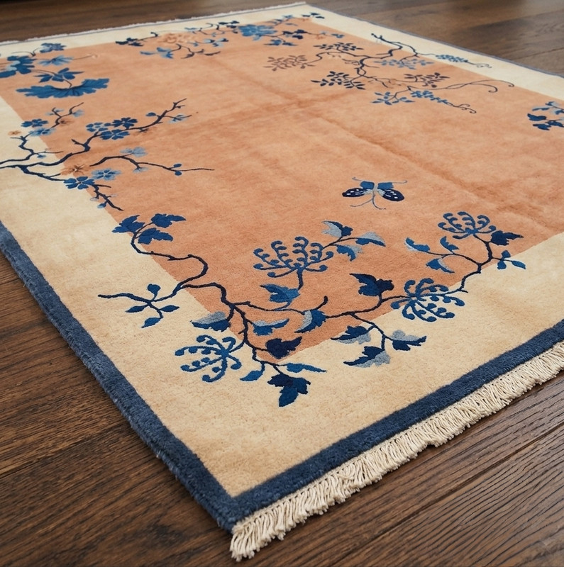 9×12ft Handmade Chinese Art Deco Rug Floral Wool Area Rug Oriental Vintage Decor gallery