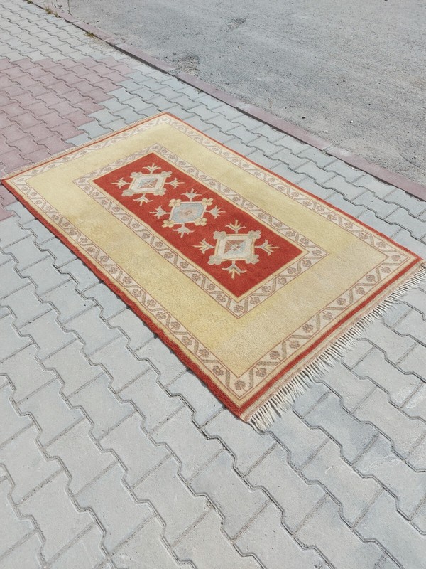 Handmade Rug, Vintage Handmade Rug Handmade Wool Rug Natural Antiq Vintage Rug gallery