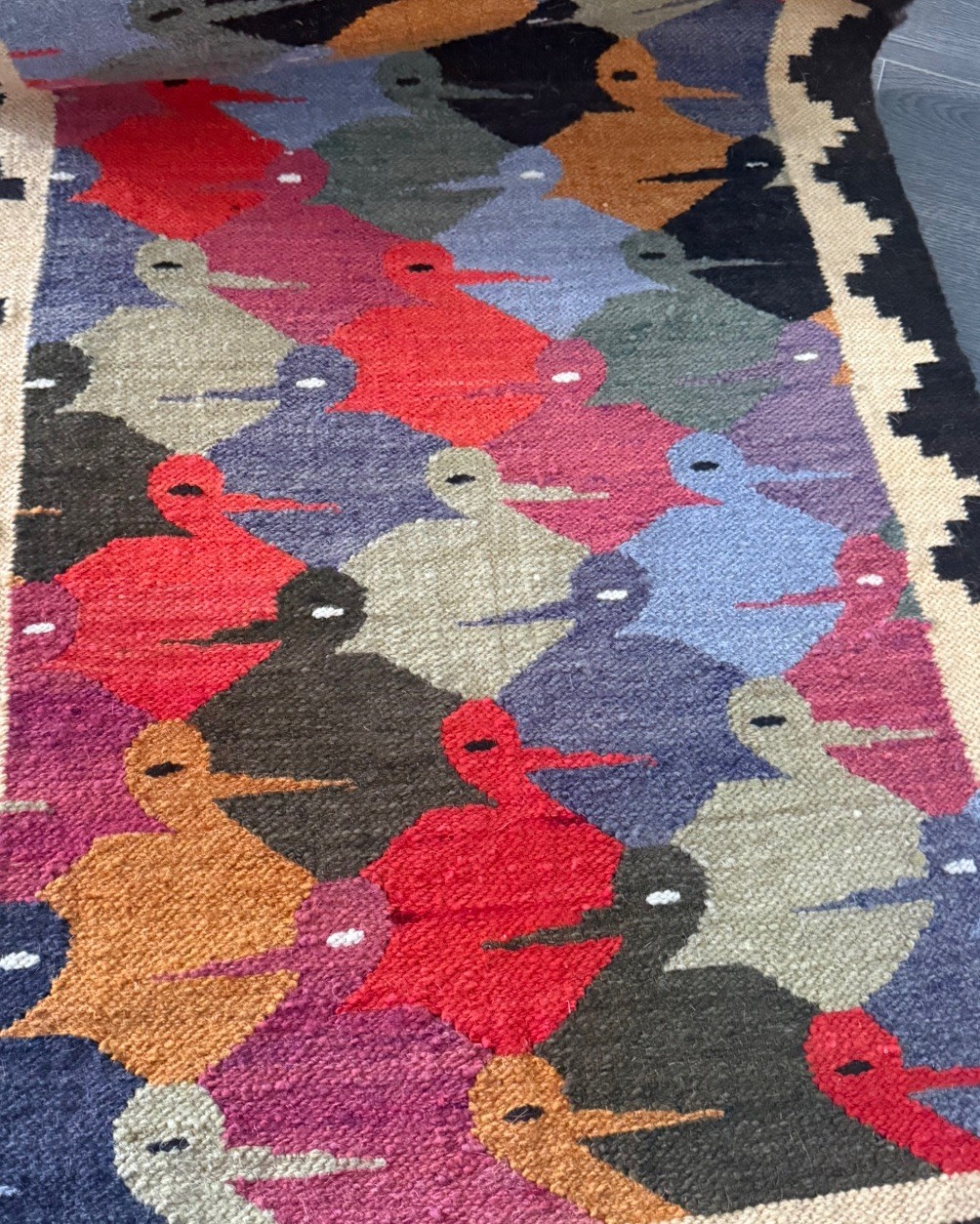 Vintage Turkish Kilim, Floor Wool Rugs, Handmade Carpet Wallhanging 22.5”x58” gallery