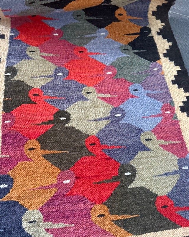 Vintage Turkish Kilim, Floor Wool Rugs, Handmade Carpet Wallhanging 22.5”x58” gallery
