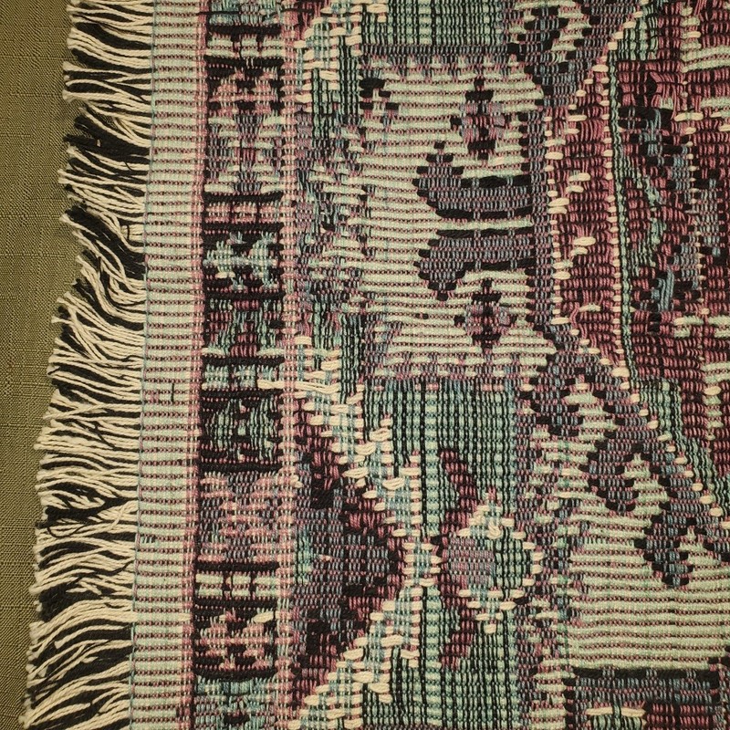 Jacquard Hand Woven Area Rug Teal 20 Inch X 40 Inch gallery