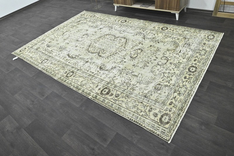 Oushak 6x9,Turkish Rug,vintage,anatolian,BEIGE,kilim,Bohemian,handmade,wool gallery