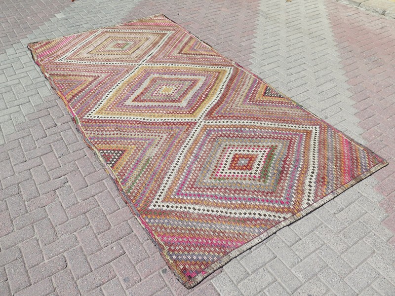 Wool Rugs, Vintage Rug, Area Rug, Turkish Kilim Embroidery Rug 6,08ft X 11,75ft gallery