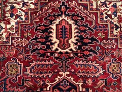 9×12 VINTAGE HERIZ RUG handmade wool oriental HAND-KNOTTED ANTIQUE geometric big