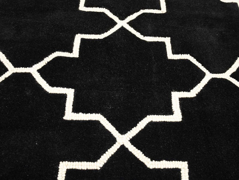 Foyer Black Hand-Tufted Rug 8X11 Trellis Modern Home Decor Plush Carpet gallery