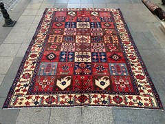 7’1” x 10′ Vintage Natural Rug Village Rug Handmade Carpet.SKU:P1209