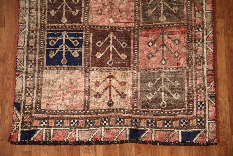 Handmade Wool Tribal Rug 4x7 Ft Garden Design / Geometric Oriental Wool Carpet gallery