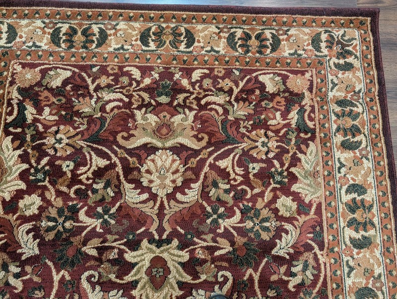 Turkish Rug 5x7, Oriental Power Loomed Carpet, Burgundy Green Beige, Traditional gallery