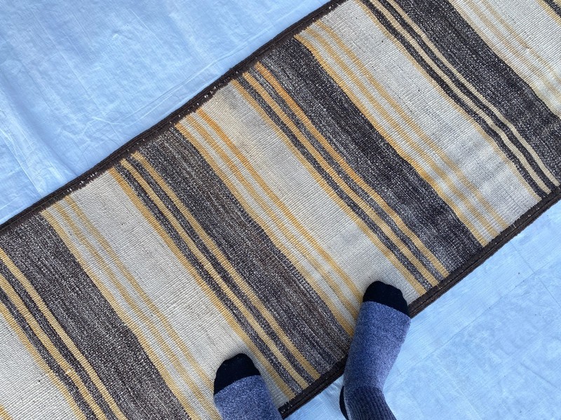 2x11 ft Striped Afghan Geometric Runner Tribal Hallway Handwoven Wool Area Rug gallery