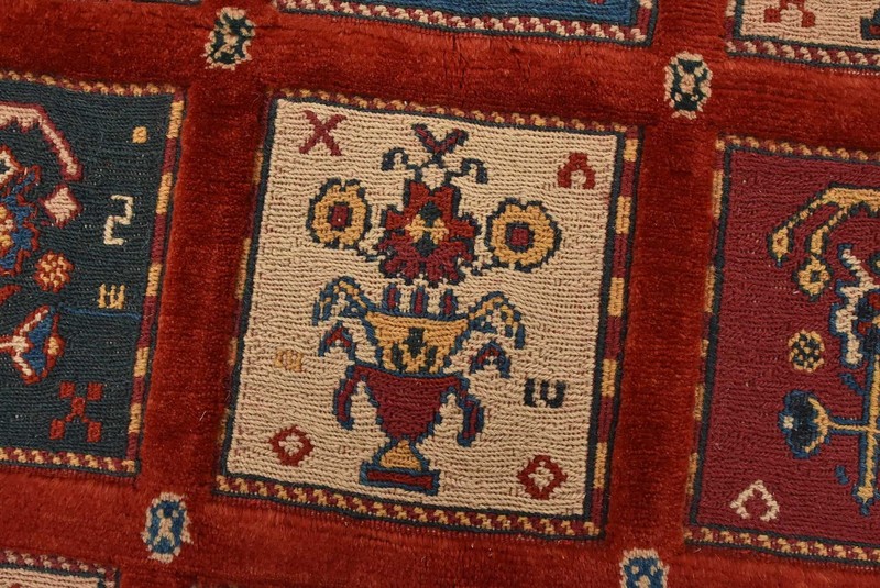 Gabbeh Rug 5′ x 6’4” Red Wool Vintage Tribal Hand-Knotted Oriental Carpet gallery