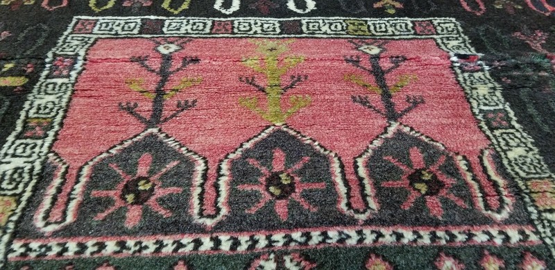 Vintage 1940-1950s Turkish Tribal Rug 3'6" x 5'4" gallery