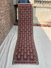 Vintage Turkish Kilim Runner 2×8 Flat Weave Caucasian Hallway Rug Rare Runner
