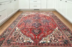 6’8 x 9’8 Vintage Semi Antique Caucasian Handmade Oriental Wool Area Rug 7 x 10