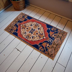 Door mat, Vintage Turkish Rug, Handmade Rug, Kitchen Rug, Small Rug 2×4 ft aprox