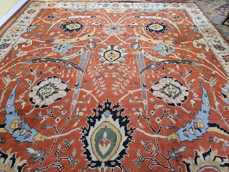 9 x 12 VINTAGE DESIGN INDO USHAK HERIZ SERAPI KAZAK TURKISH CAUCASIAN ANTIQUE gallery