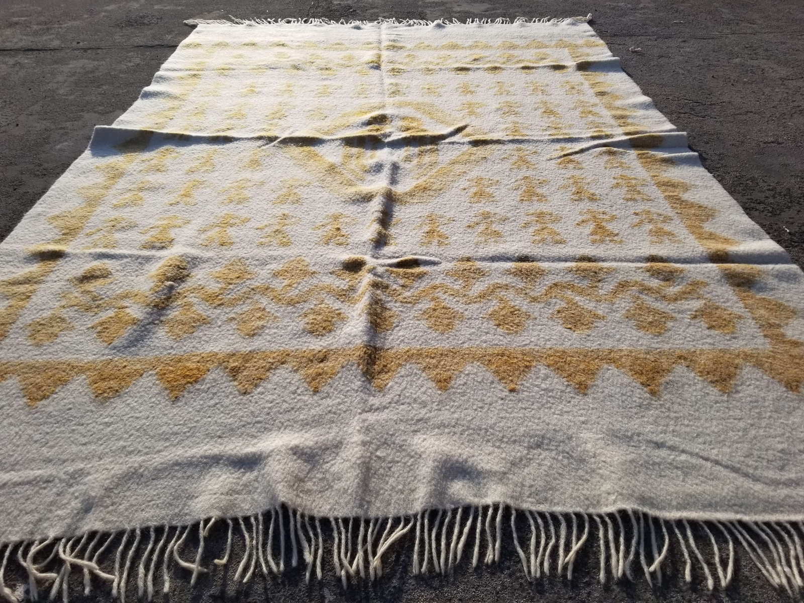 Vintage Traditional Guatemalan Handmade Wool Multicolor Kilim 192x137cm gallery