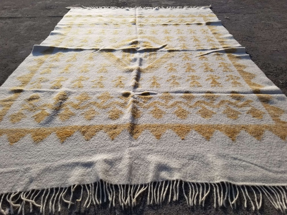 Vintage Traditional Guatemalan Handmade Wool Multicolor Kilim 192x137cm