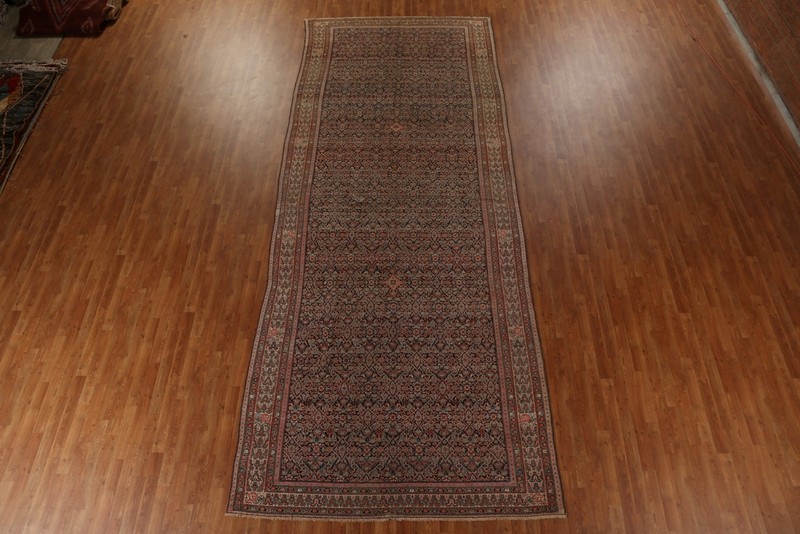 Pre-1900 Malayer Vegetable Dye Handmade Antique Rug 7x16 Traditional Wool Carpet gallery