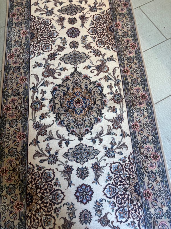 14X3. RUNNER. WITH SIGNATURE HANDMADE RUG . HAND MADE wool and silk gallery