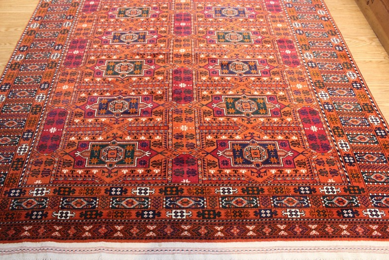 Turkmen Rug made of 100% Natural Wool 6'7" x 9'7" Approximately 10' x 7' Afghan gallery