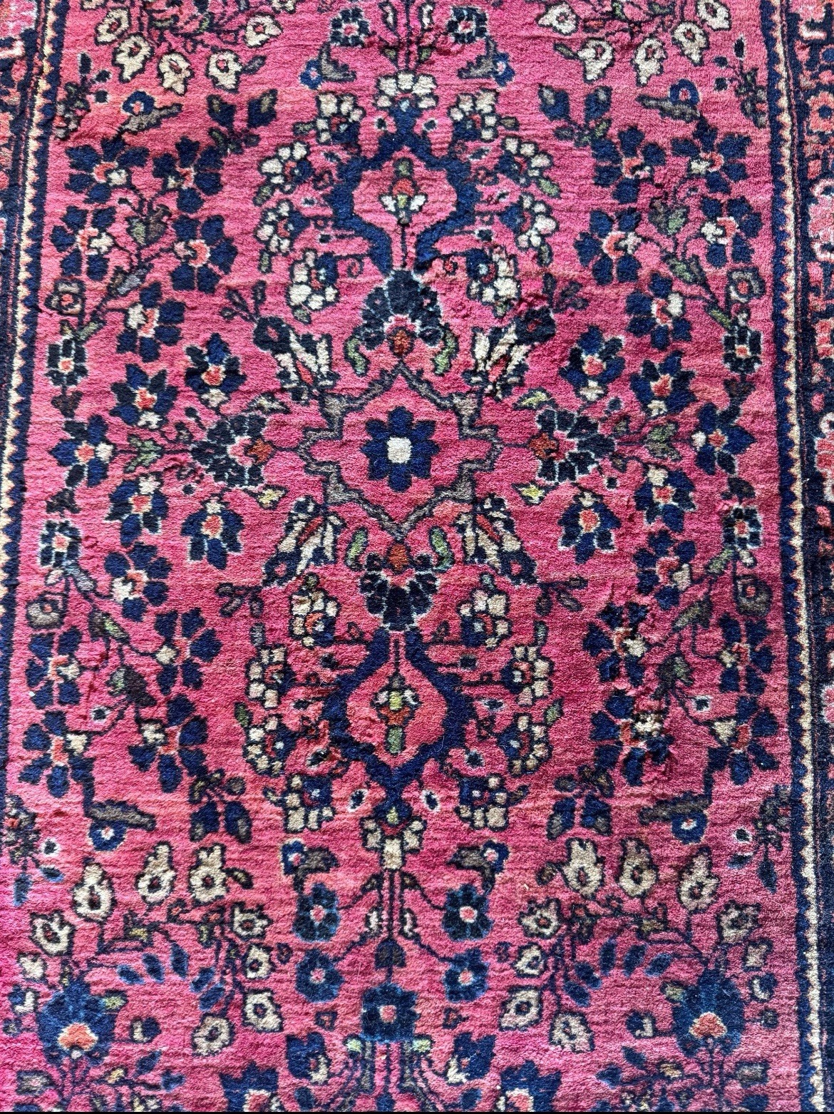 Gorgeous Antique Sarouk C.1910 Hand Knotted Rug 2x4 Gorgeous Colors Natural Dye gallery