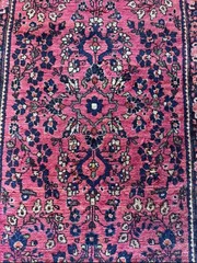 Gorgeous Antique Sarouk C.1910 Hand Knotted Rug 2×4 Gorgeous Colors Natural Dye