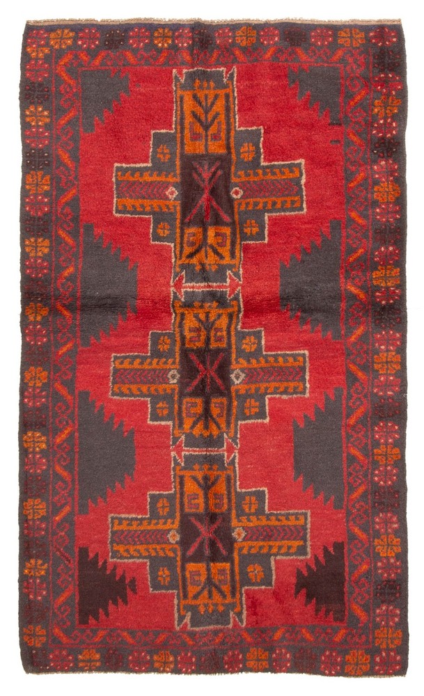 Vintage Hand-Knotted Area Rug 3'6" x 5'9" Traditional Oriental Wool Carpet