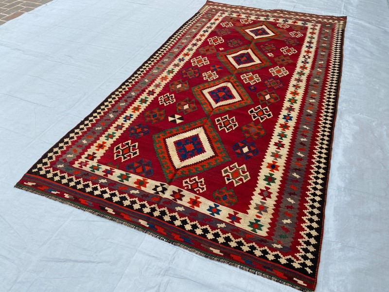 5x10 ft Turkish Handwoven Tribal Traditional Antique Geometric Wool Area Kilim gallery