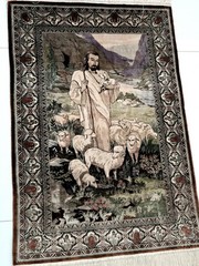 100% Silk Chinese Pictorial Rug, Extremely Fine 1000 KPSI Jesus Story