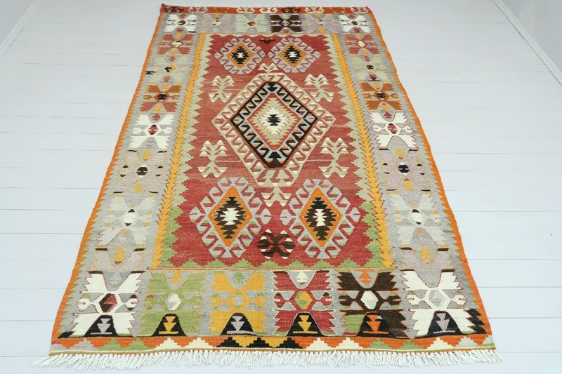 Anatolian Turkish Kilim Rugs Antique Rug Tribal Rug 65,3"X105,1" Area Rug Carpet gallery