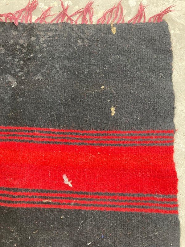 Vintage Traditional Handmade Turkish Striped Wool Kilim Floor Rug 228x54 cm gallery