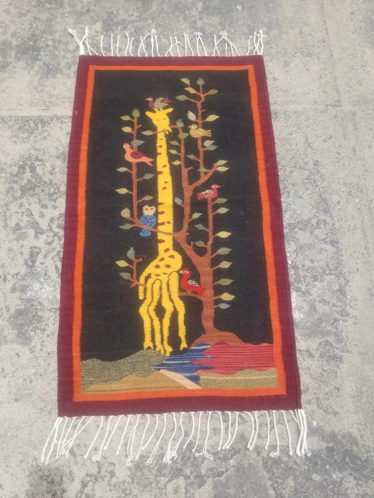 Fine Vintage Traditional Hand Made Scandinavian Wool Multicolor Kilim 108x61cm gallery
