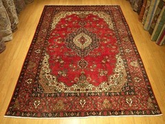 8 x 12 Handmade Fine Quality Antique 1930s Azeri Medallion Rug_Veggie Dyed Wool