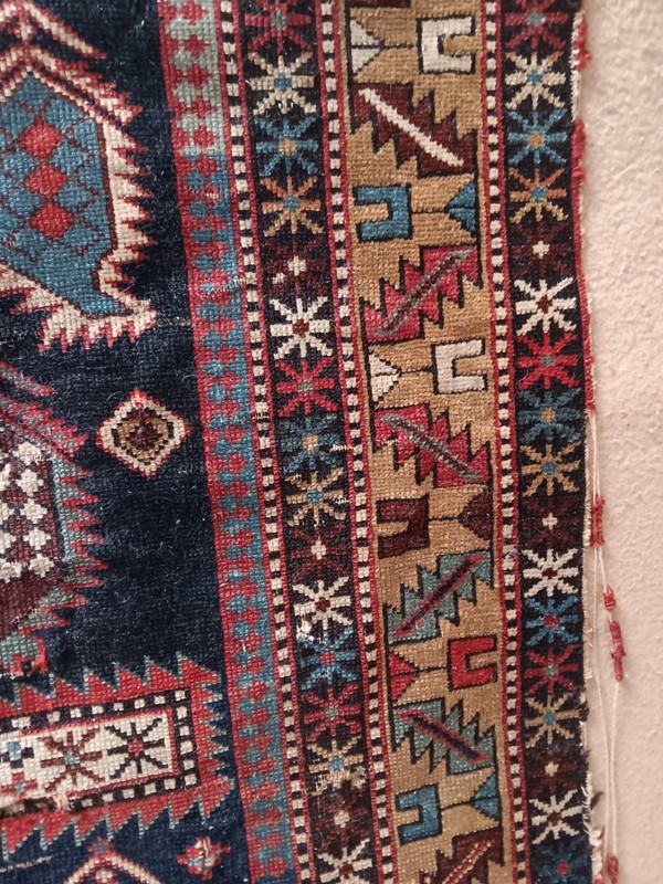 Caucasian Marasali VINTAGE 1900s Hand Knotted SIGNED 47 x 51 Wool Prayer Rug gallery