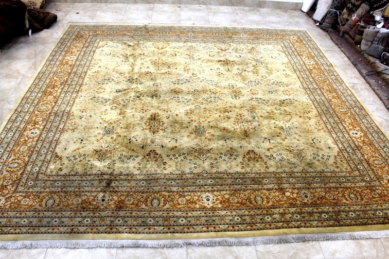 12X12 1970's EXQUISITE MINT 400+KPSI HAND KNOTTED VEGETABLE DYE WOOL TABRIZZ RUG gallery
