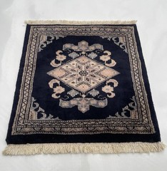 47×47 cm Vintage pakistani square Rug Wool rug mini rug Dark blue # 295