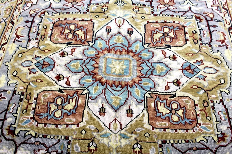 9X12 MASTERPIECE MINT HAND KNOTTED VEGETABLE DYE HERIZZ SERAPI WOOL TURKISH RUG gallery