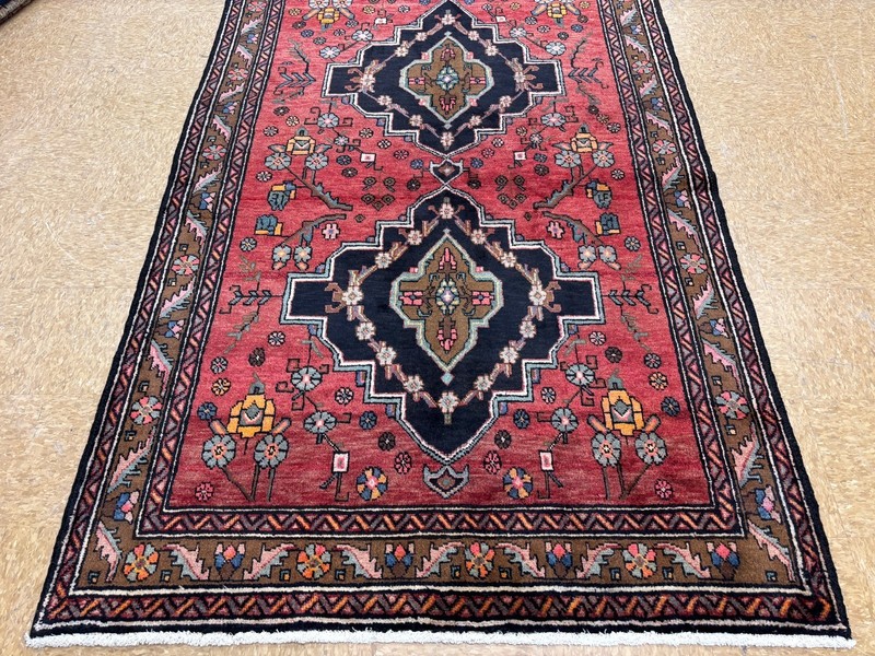 5x13 Vintage Hand Knotted Wool Hamedan Tribal Runner Rug Red Oriental Hallway gallery