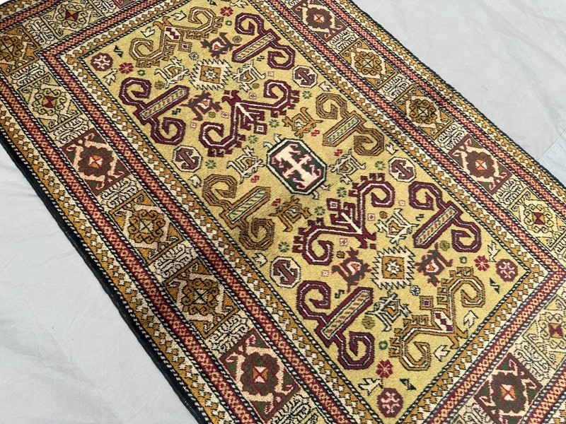 2'6 x 4'4 ft Caucasian Kazak Rug Vintage Hand-Knotted Tribal Area Rug, Moss Rug gallery