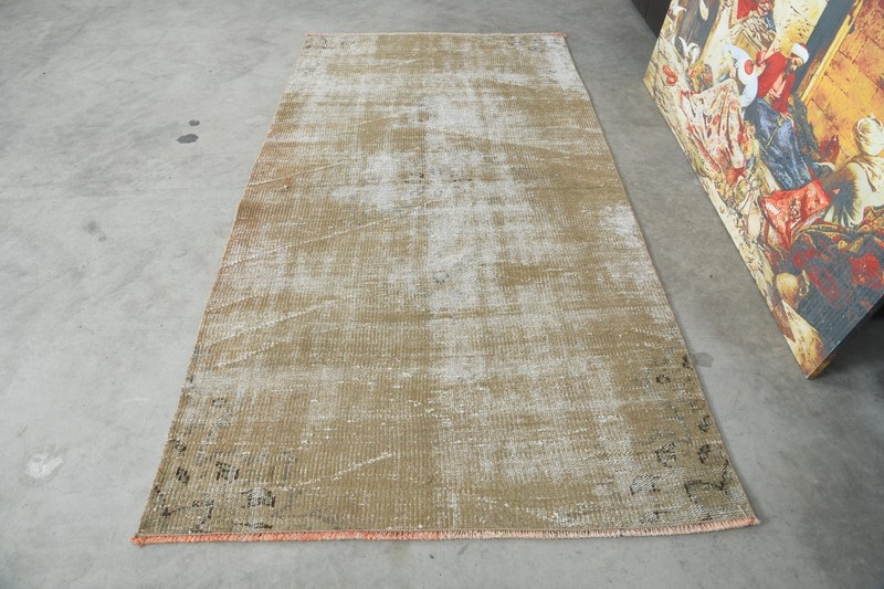 3x7 Turkish Runner Rug, Hand-Knotted Vintage Oushak Rug Small, Boho Decor,697 gallery