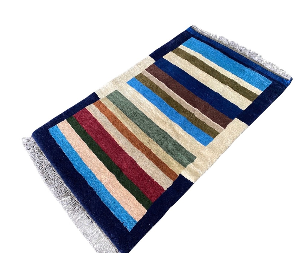 FINE WOOL GABBEH RUG HAND MADE THICK EASTERN WOOL CARPET CLEAN 5'1" X 2'10