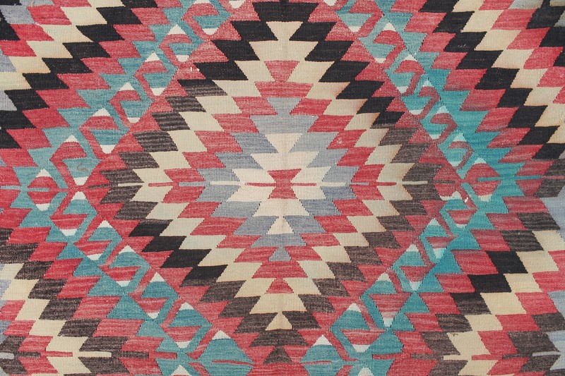 Turkish Kilim Rug 73''x138'' Hand Woven Antalya Kilim 186x353cm Oriental Rug gallery