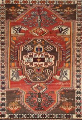 Vintage Tribal Style Rug 4×6 Hand-knotted Wool Geometric Pattern for Any Room