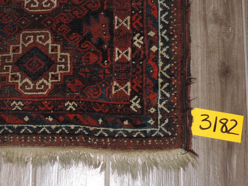 3x6ft. Handmade Antique Turkoman Bokharra Wool Runner gallery