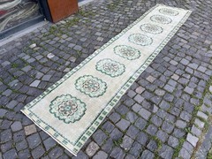 Bohemian rugs, Runner rug, Handmade, Turkish rug, Vintage, Wool | 2,5 x 11,4 ft