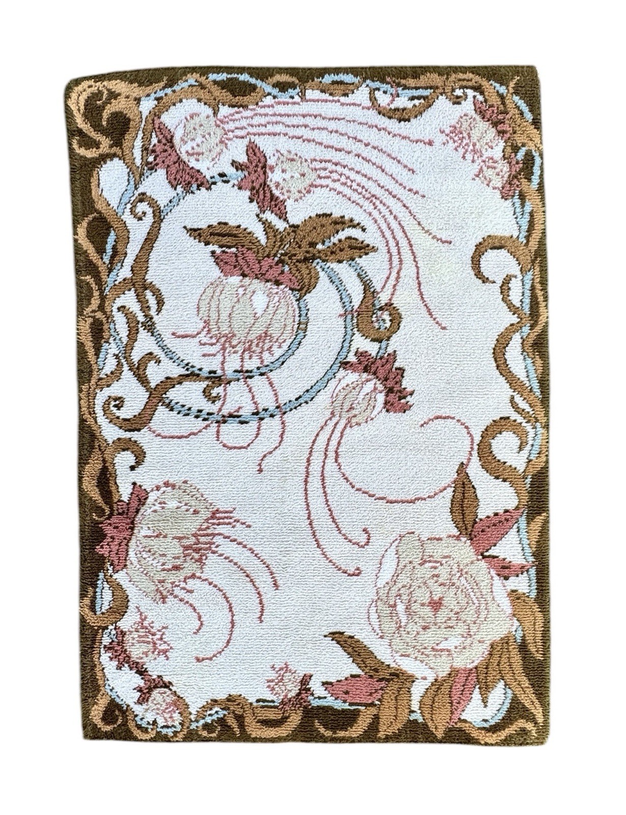 Vintage Ege Axminster A/S Denmark Country MCM Wool Rug w/Tag ~ NEEDS CLEANING gallery