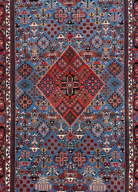 Handmade Wool Area Rug, 5x8, Red Blue Rug, Oriental Rug gallery