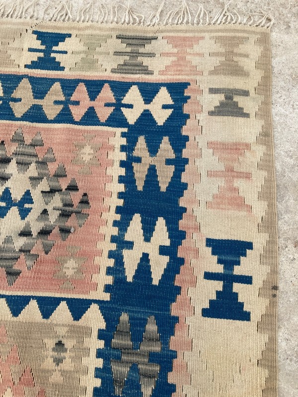 Vintage Traditional Handmade Turkish Anatolian Wool Kilim Floor Rug 165x104 cm gallery