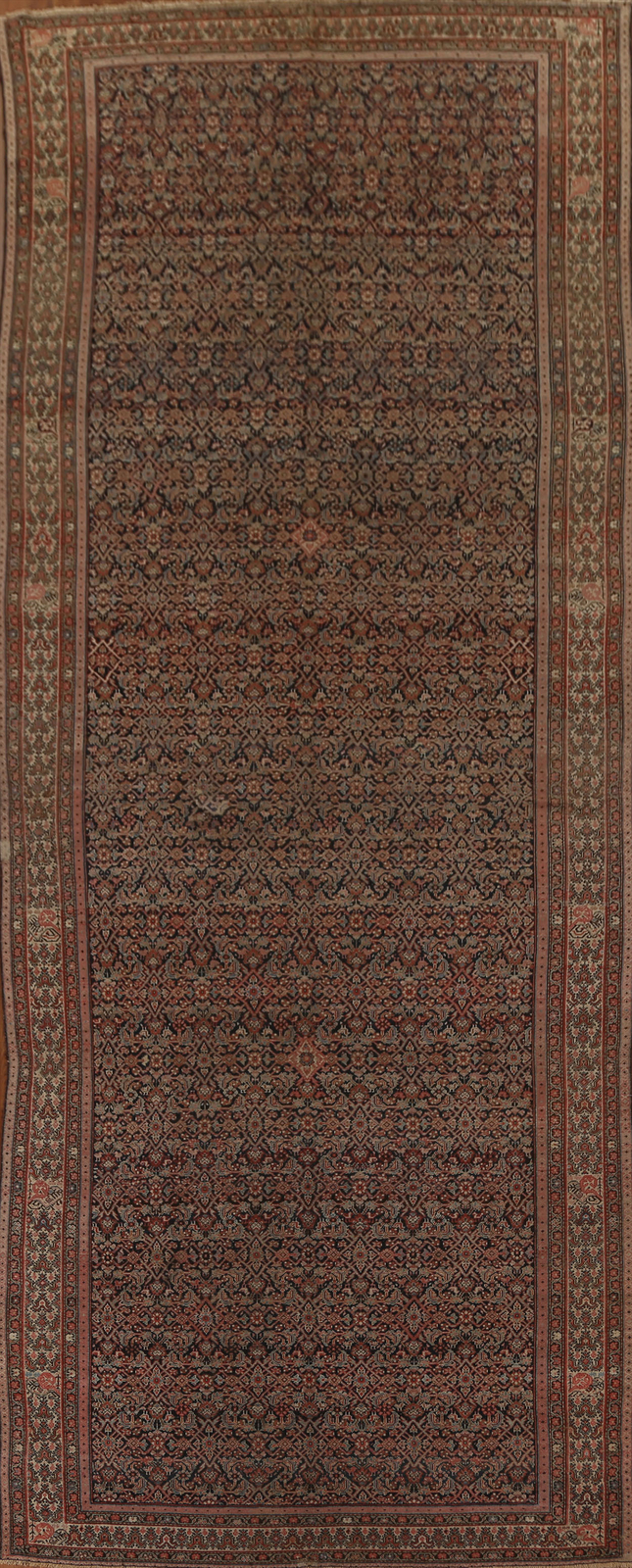 Pre-1900 Malayer Vegetable Dye Handmade Antique Rug 7x16 Traditional Wool Carpet gallery